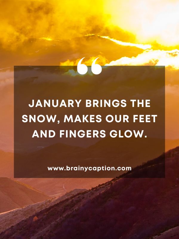Quote Of The Day 6 January- January brings the snow, makes our feet and fingers glow.