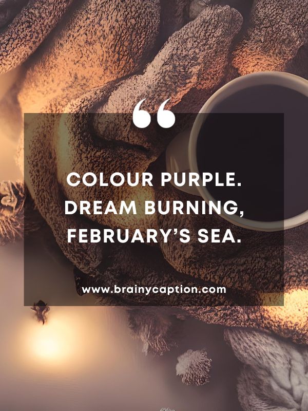 Quote Of The Day February 12- Colour purple. Dream burning, February’s sea.