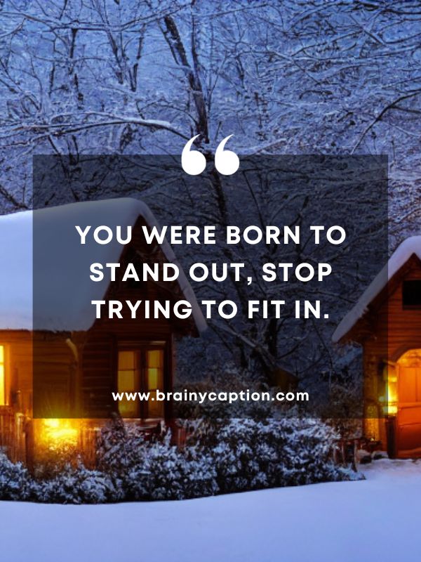 Quote Of The Day February 2- You were born to stand out, stop trying to fit in.