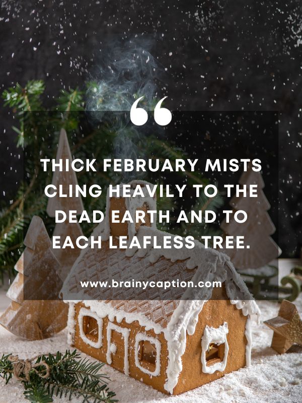 Quote Of The Day February 9- Thick February mists cling heavily to the dead earth and to each leafless tree.