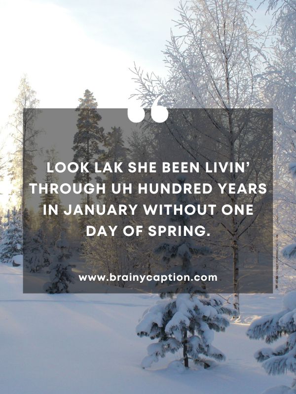 Quote Of The Day January 19- Look lak she been livin’ through uh hundred years in January without one day of spring.