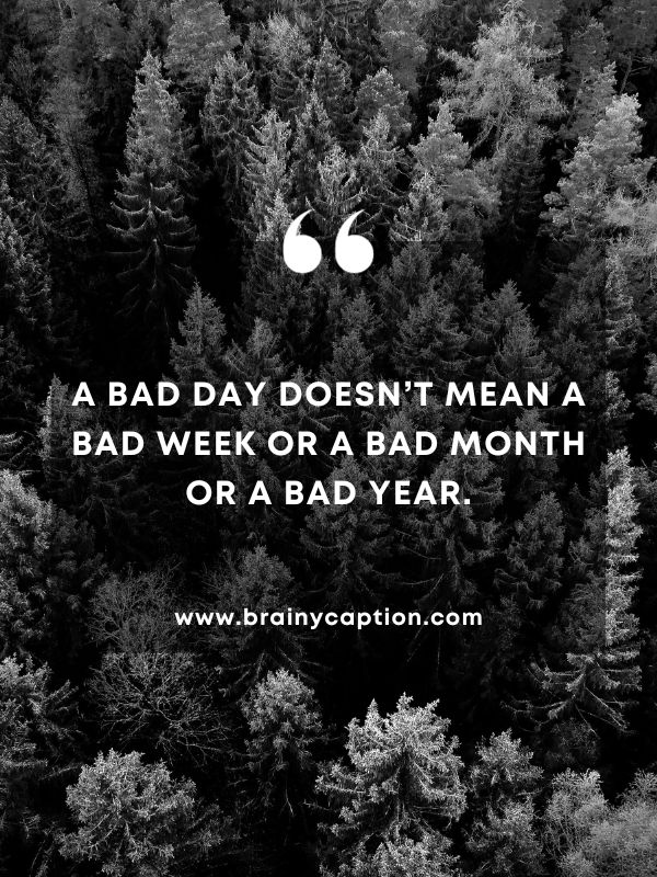 Quote Of The Day January 26- A bad day doesn’t mean a bad week or a bad month or a bad year.