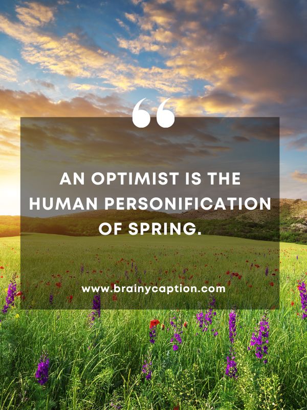 Quote Of The Day March 17- An optimist is the human personification of spring.