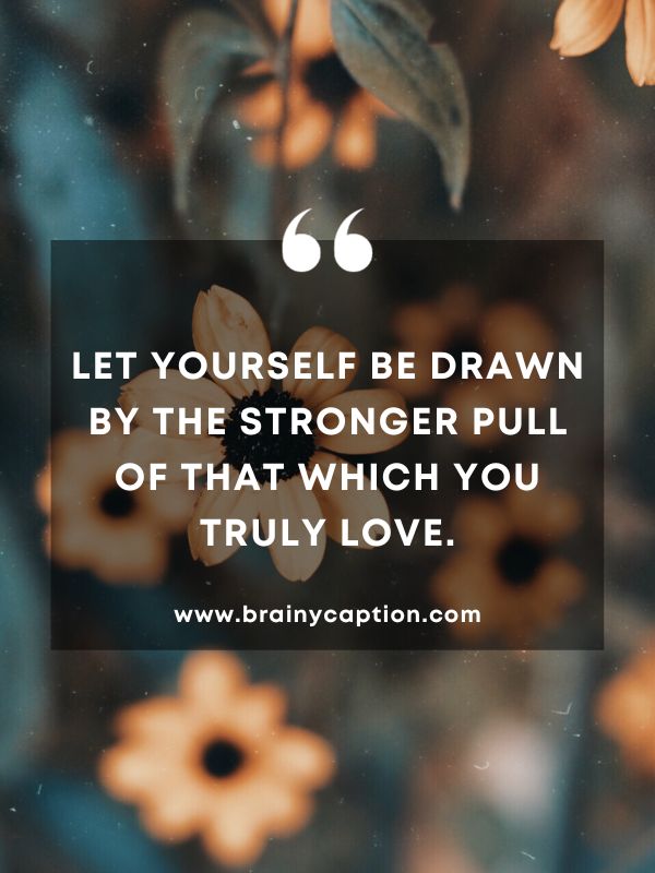 Thought Of The Day February 29- Let yourself be drawn by the stronger pull of that which you truly love.
