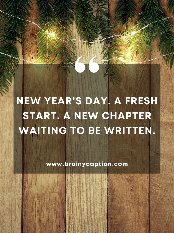Thought Of The Day January 24- New Year's Day. A fresh start. A new chapter waiting to be written.