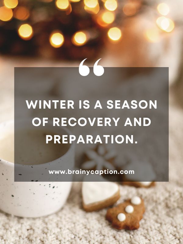 Thought Of The Day January 13- Winter is a season of recovery and preparation.
