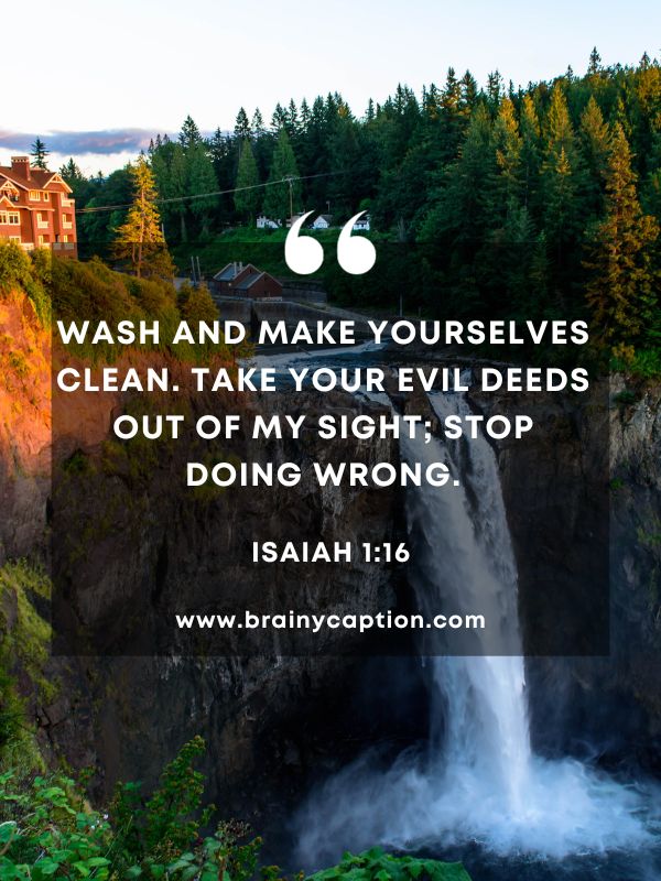 Verses Of The Day 30 January- Wash and make yourselves clean. Take your evil deeds out of my sight; stop doing wrong.