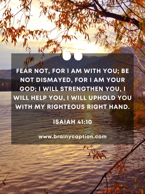 Verses Of The Day February 1- Fear not, for I am with you; be not dismayed, for I am your God; I will strengthen you, I will help you, I will uphold you with my righteous right hand.
