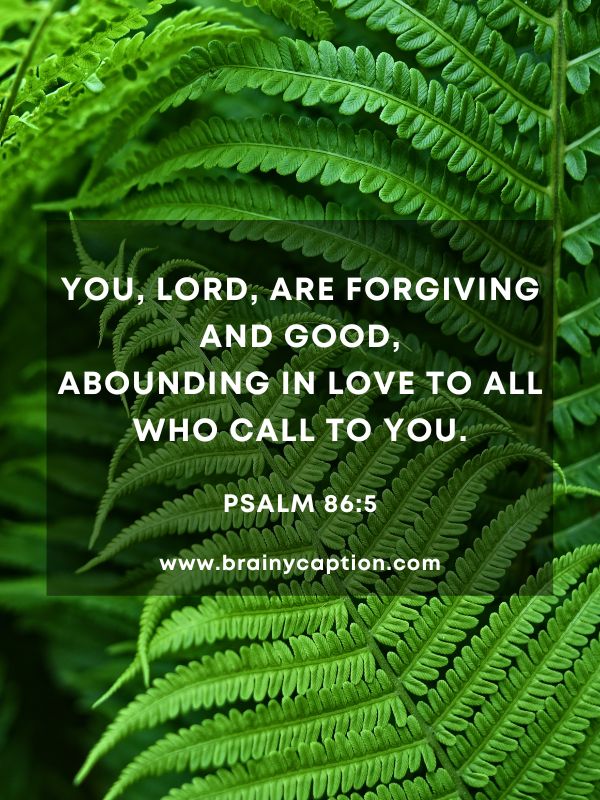 Verses Of The Day 15 January- You, Lord, are forgiving and good, abounding in love to all who call to you.