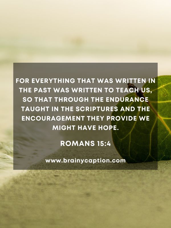 Verses Of The Day 16 January- For everything that was written in the past was written to teach us, so that through the endurance taught in the Scriptures and the encouragement they provide we might have hope.