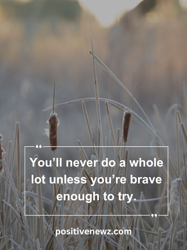 Quote Of The Day May 31- You’ll never do a whole lot unless you’re brave enough to try.