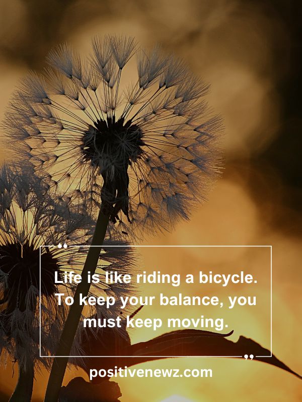 Quote Of The Day May 4-Life is like riding a bicycle. To keep your balance, you must keep moving.