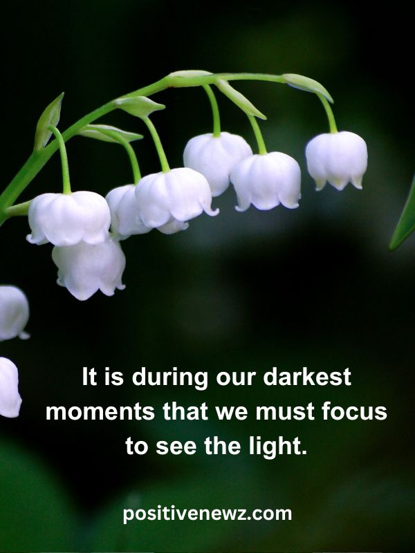Thought Of The Day May 8- It is during our darkest moments that we must focus to see the light.