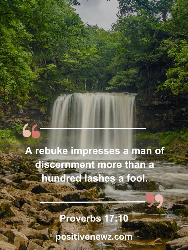 Verse Of The Day May 16- A rebuke impresses a man of discernment more than a hundred lashes a fool.