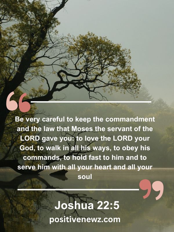 Verse Of The Day May 2 - Be very careful to keep the commandment and the law that Moses the servant of the LORD gave you: to love the LORD your God, to walk in all his ways, to obey his commands, to hold fast to him and to serve him with all your heart and all your soul