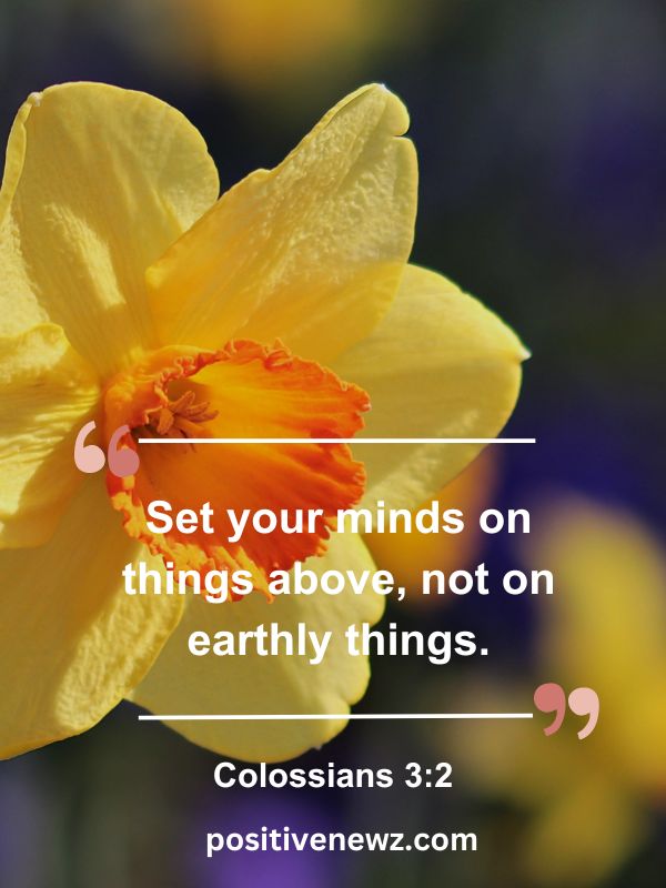 Verse Of The Day May 23- Set your minds on things above, not on earthly things.