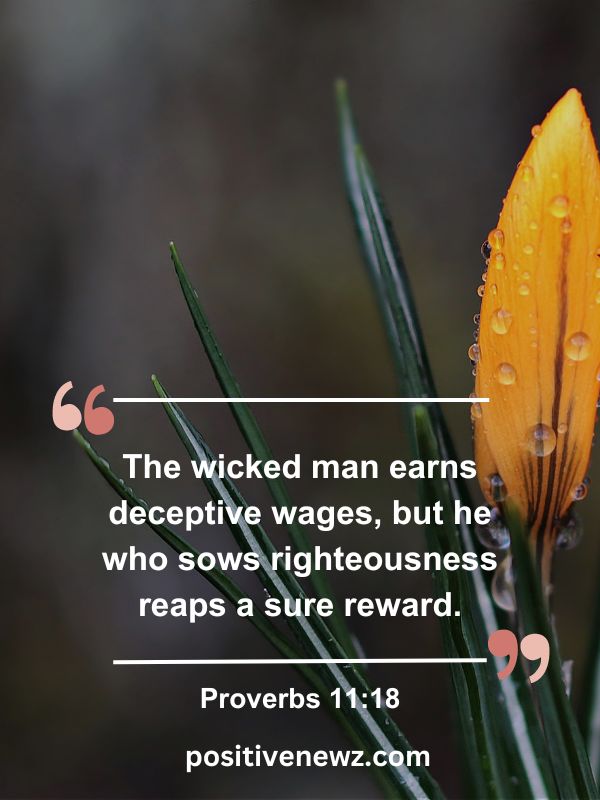 Verse Of The Day May 31- The wicked man earns deceptive wages, but he who sows righteousness reaps a sure reward.